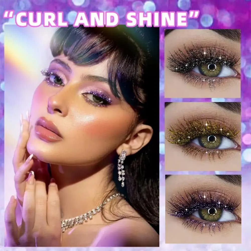 Waterproof Mascara Pearl Purple Blue Sparkling, Long Life, Brilliant and Colorful, for a Make-up Sexy and Charming Eyes for Party