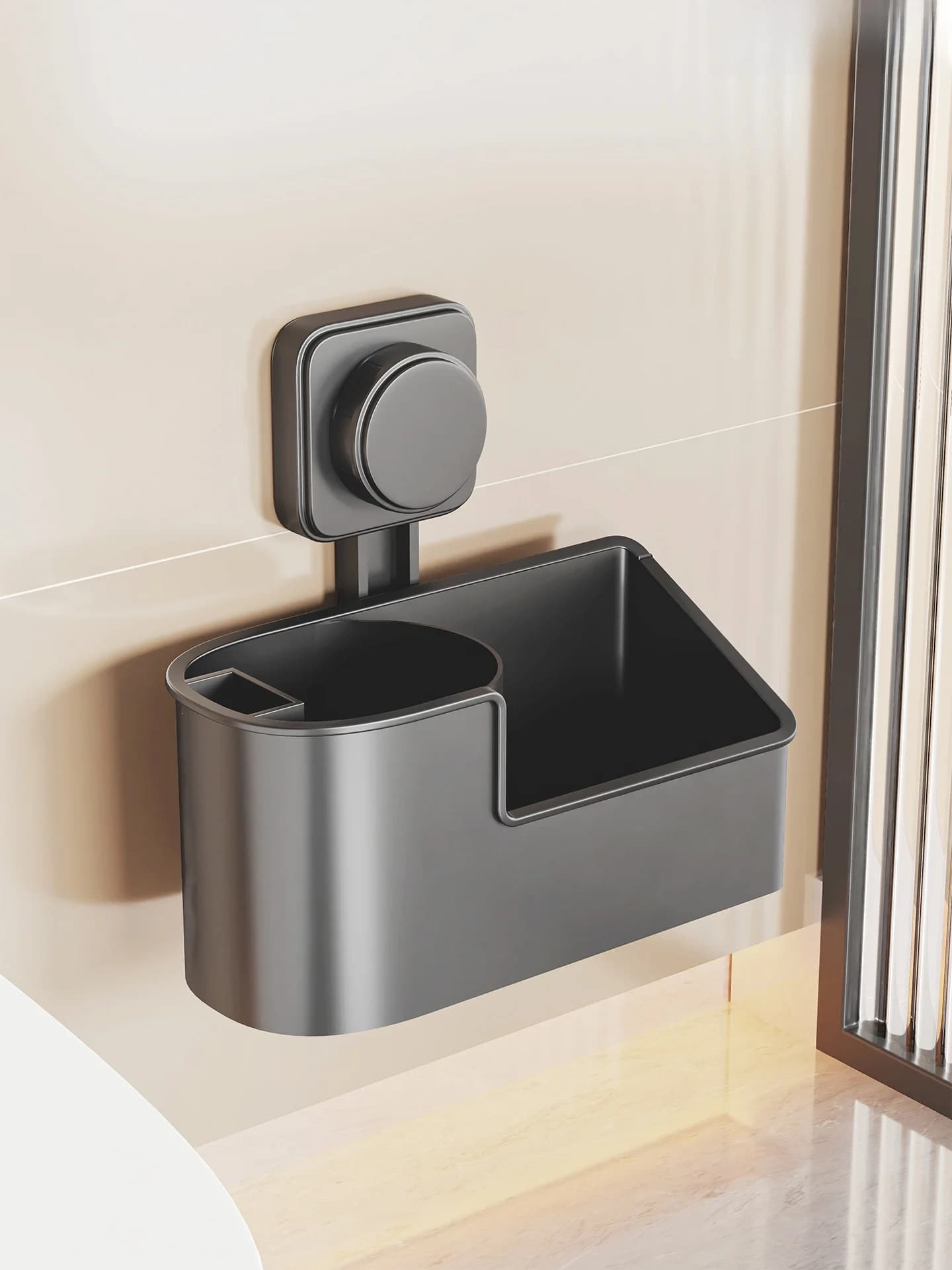 New Hanging Suction Cup Toilet Brush Bathroom Cleaning Tool Set Home Use No Dead Angles Wall Mounted Storage Nylon Bristle