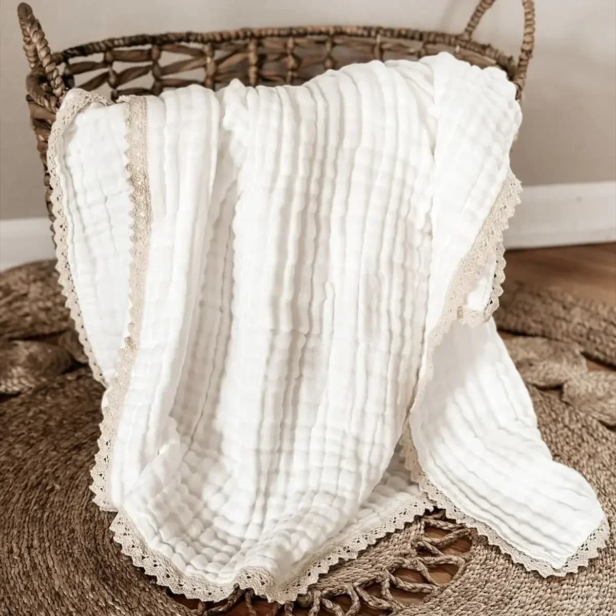 Solid bamboo cotton baby bath towel Cover for children's reception Children's Swaddle Wrap Sleeps Hot Quilt Cover for children in muslin
