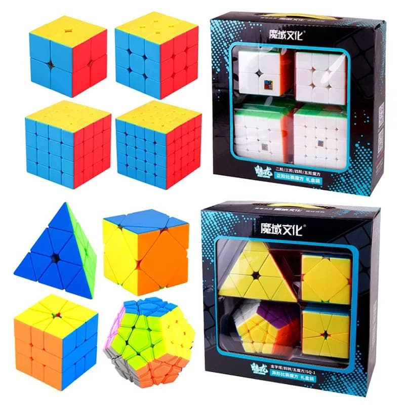 [ECube] Moyu Meilong Bundle Set Regalo Magico carbonio Cubing Aula 4 pezzi Cubi da imballaggio Cubo di velocità Puzzle Giocattoli educativi