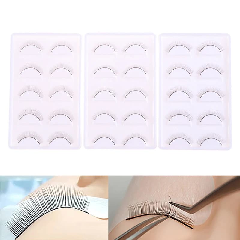 di5 pairs of fake eyelashes for practice, supplies for extension eyelashes, fake eyelashes for training, make-up and beauty tool di