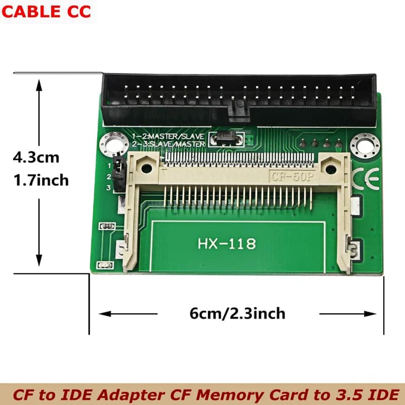 Adattatore CF a IDE Scheda di memoria CF a lettore di schede IDE a CF da 3,5 - Convertitore CF a IDE (3,5IDE/maschio)