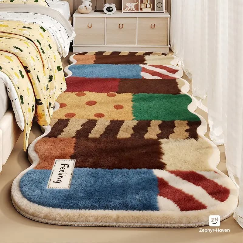 Bedside blanket room cute plush carpet living room bedroom decorative floor mat