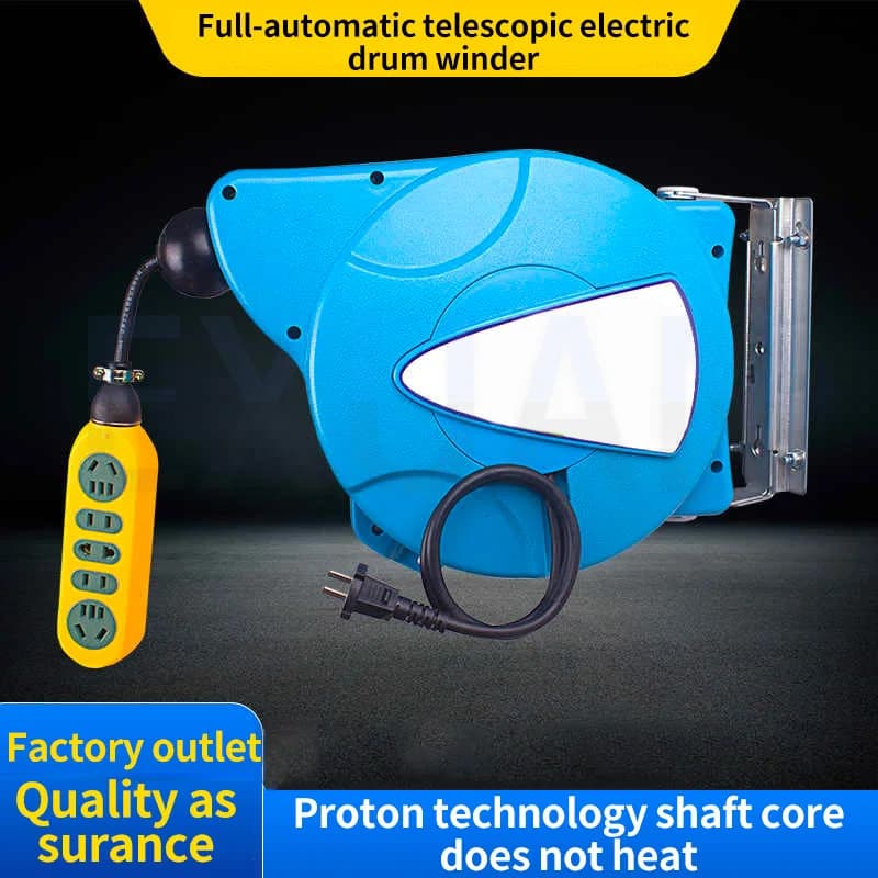 3KW 10M Tamburo Elettrico Bobina Telescopica Automatica Bobina di Tubo di Rame Filo di Sospensione Tubo Dispositivo di Rotolamento Bobina Cavo Riavvolgitore