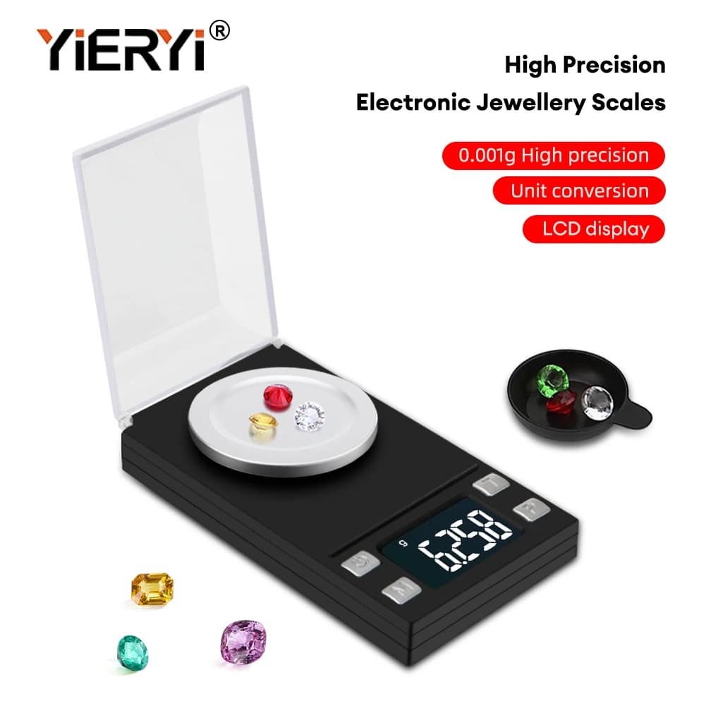 Yieryi 100g/50g/20g/10g Bilancia Elettronica 0.001 Gioielli Tascabili Ad Alta Precisione Mini Bilancia Digitale Peso Portatile Milligramma Bilancia