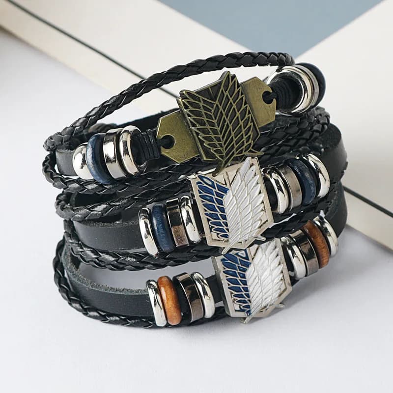 Attack on Titan - Investigation Corps Logo Bracelet - Leather Weaving Handpiece