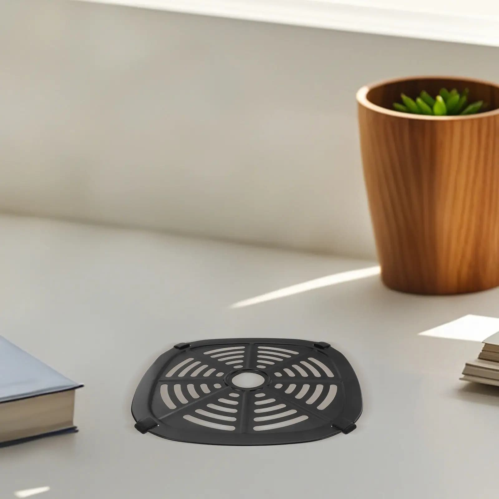Air Fryer Tray Replacement Crisper Plate Nonstick Grill Pan Compact Storage Design Compatible with Multiple Brands Fries Pizza