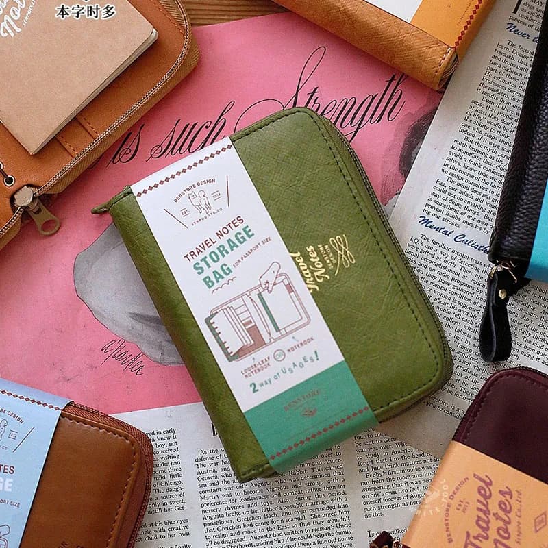 Portafoglio A7 con Sistema di Buste per Contanti, Organizer per Budget, Agenda con 6 Anelli, Copertina in Pelle PU con Cerniera
