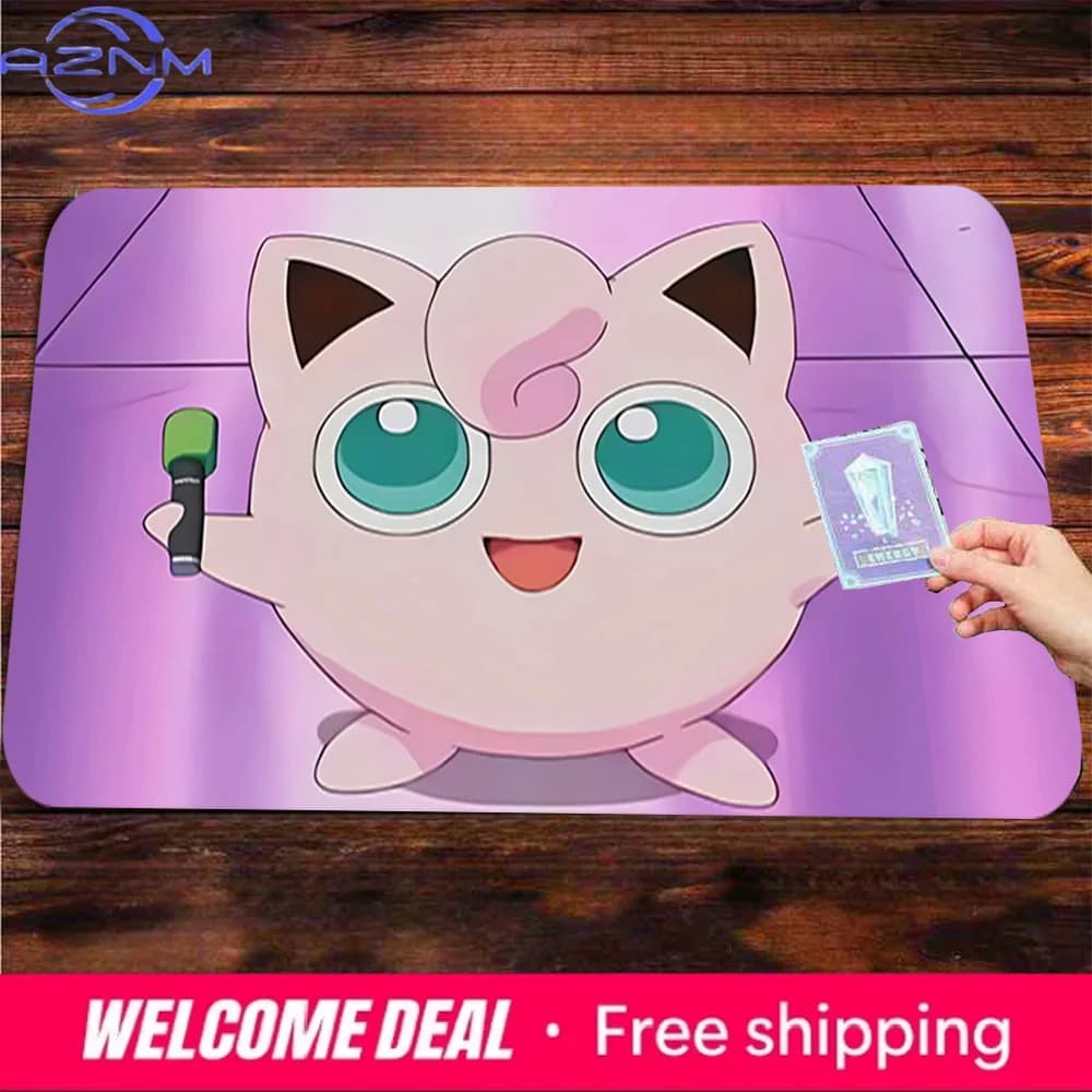 Tappetino da scrivania antiscivolo per carte da gioco Jigglypuff Singing Microphone