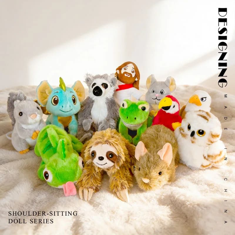 12 Styles Magnetic Standing Shoulder Animal Plush Toy Owl Parrot Rapunzel Squirrel Sloth Frog Party Funny Props For Kids Gifts