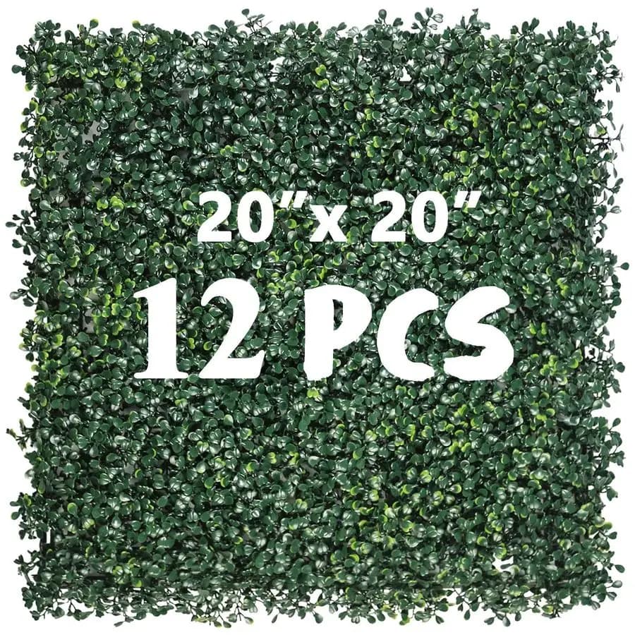 20x20 Artificial Bosso Panels for Walls, Anti-UV Siepe Panels for Green Wall Decorations from Interior and Exterior, Edera Fence Cover