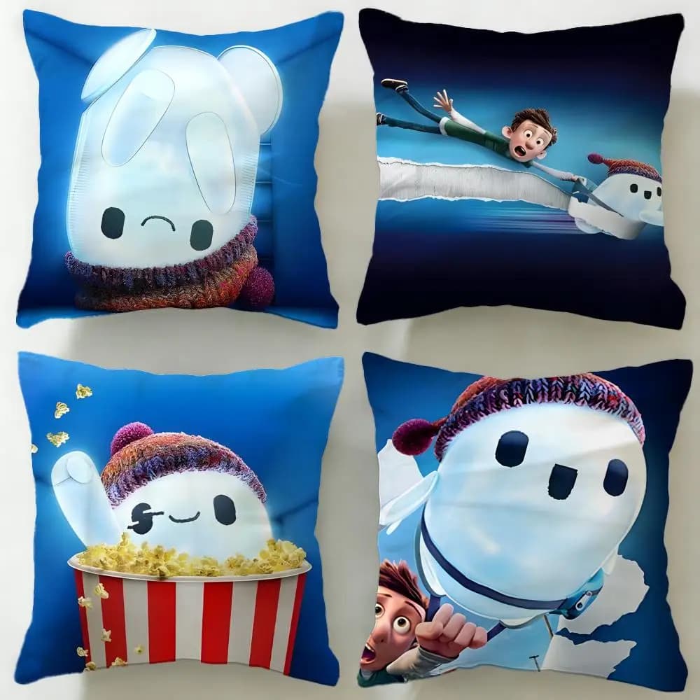 popular animated movie Ron's Gone Wrong Cushion Cover Soft & Easy-Wash Pillow Case – Versatile for Couch, Bed, Travel and Office