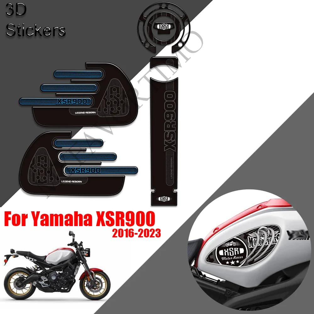 For Yamaha XSR900 XSR 900 3D Fuel Tank Pad Sticker Motorcycle Tank Protector Decals Waterproof moto Accessories 2016 - 2023