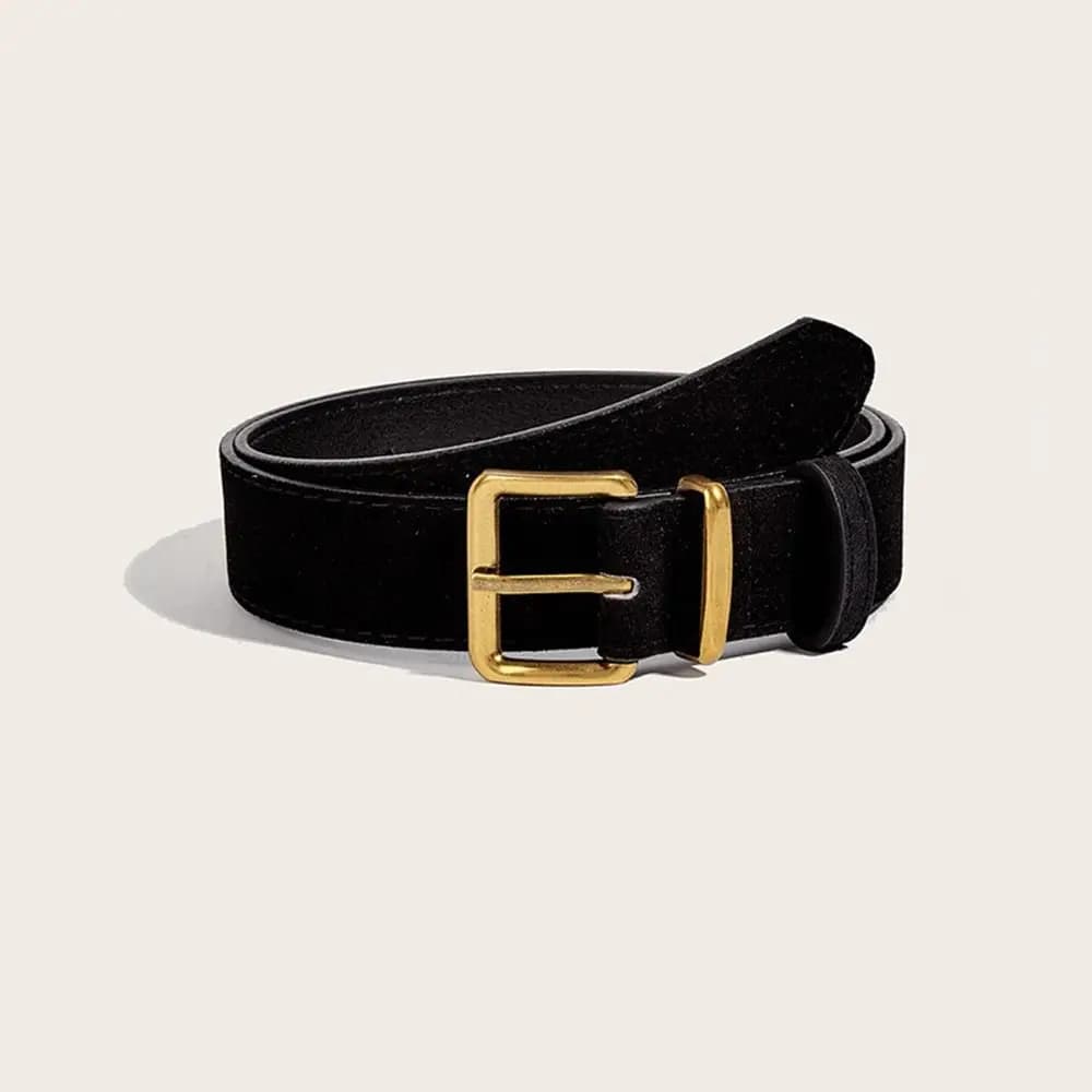 Cintura Larga in Pelle Scamosciata Stile Maillard, Trendy Casual Business, Versatile Design di Lusso con Fibbia a Perno, Regalo