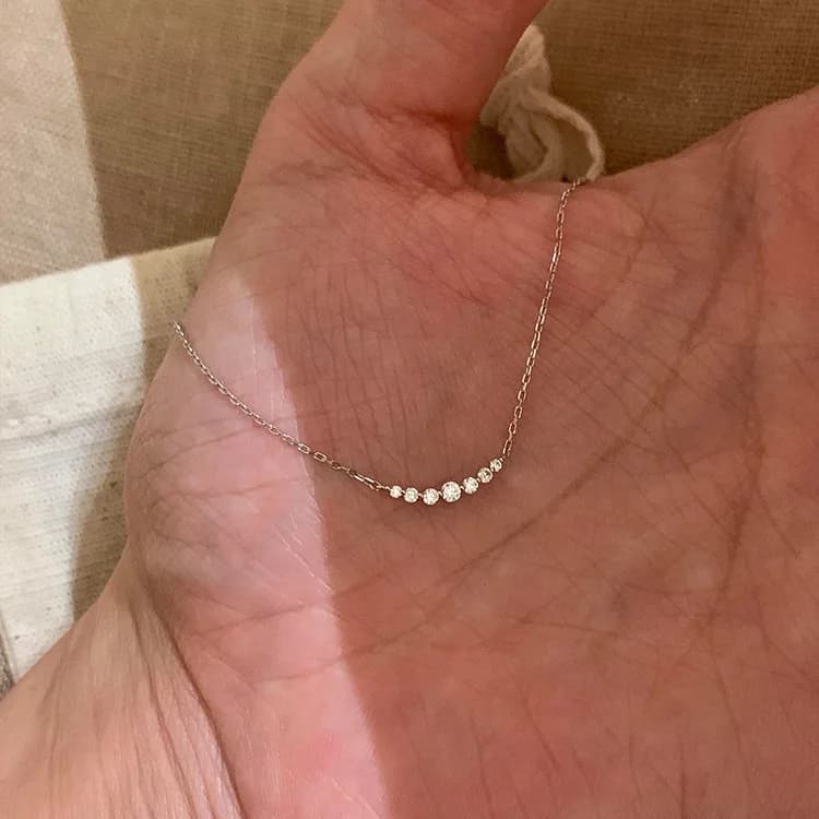 PANJBJ 925 Sterling Silver Geometry Bead Necklace for Women Zircon Design Sweet Office Jewelry Gift Dropshipping