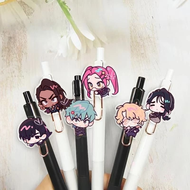 6 pz Alien Stage Penna Gel Ivan Till Mizi Anime Nero 0.5mm Press Pen Studente di Cancelleria Scrittura Penne a sfera Materiale Scolastico