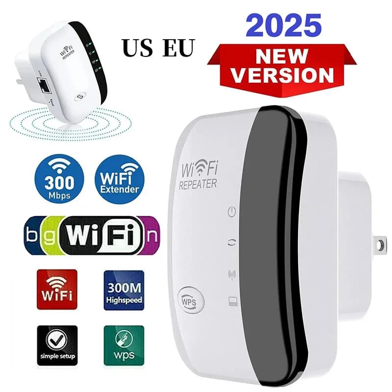 Ripetitore wireless Amplificatore di segnale WiFi Router domestico UE USA Penetrazione murale 300M Lunga distanza Compatibile con più dispositivi