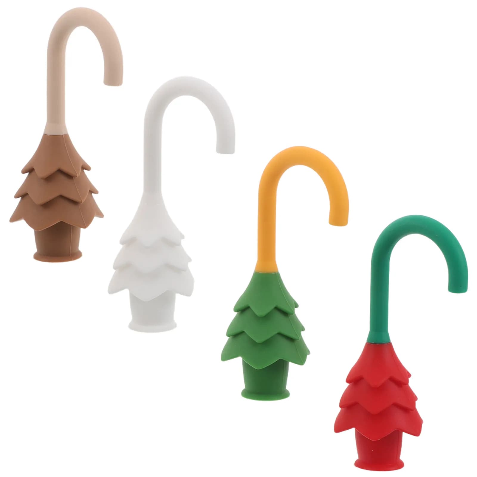 Set di 4 Protezioni Anti-Schiacciamento per Porte in Silicone a Forma di Albero di Natale, Fermaporte Protettivi per la Sicurezza dei Bambini