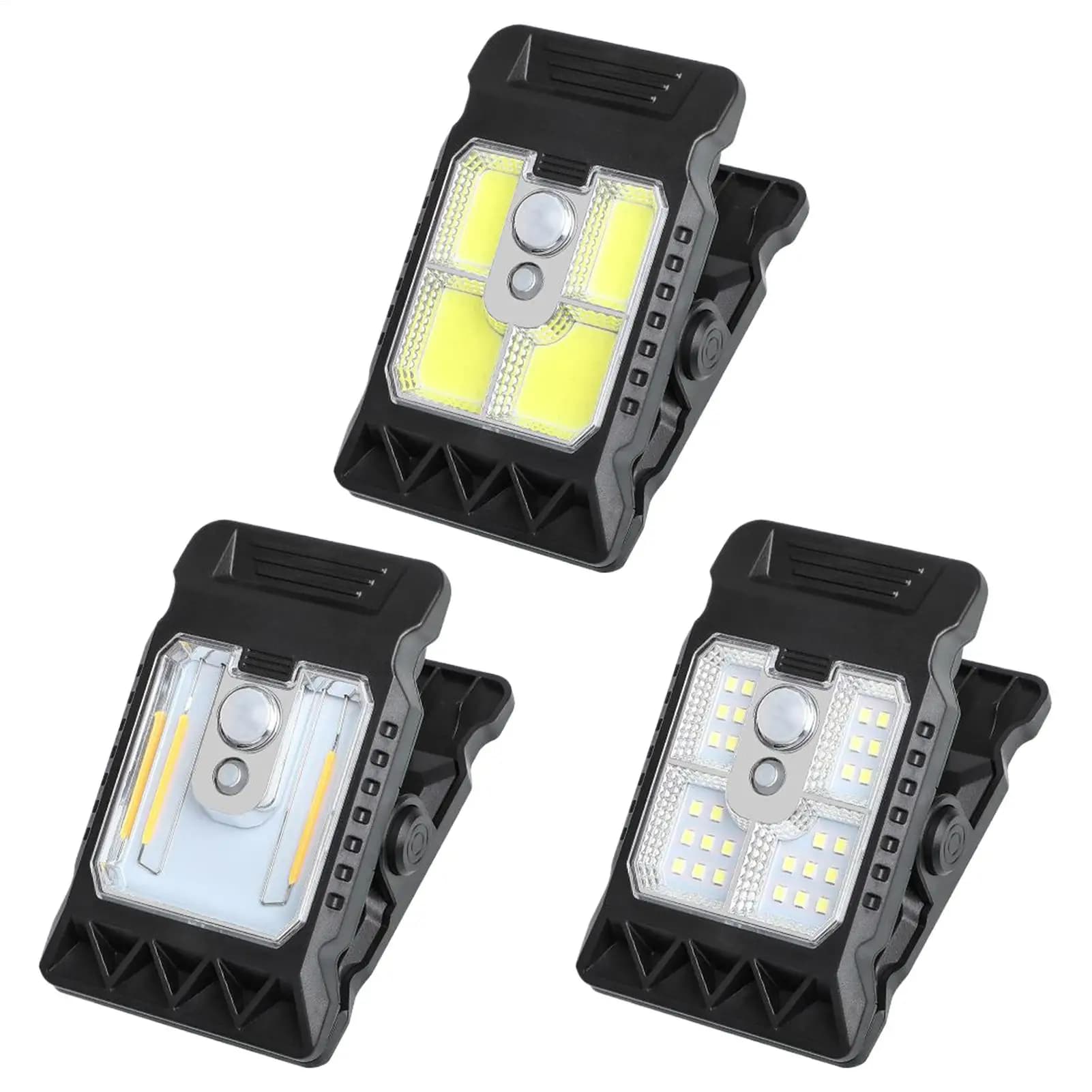 Luci Solari a Clip per Esterni Impermeabili con Sensore di Movimento, Illuminazione LED Portatile per Garage e Campeggio