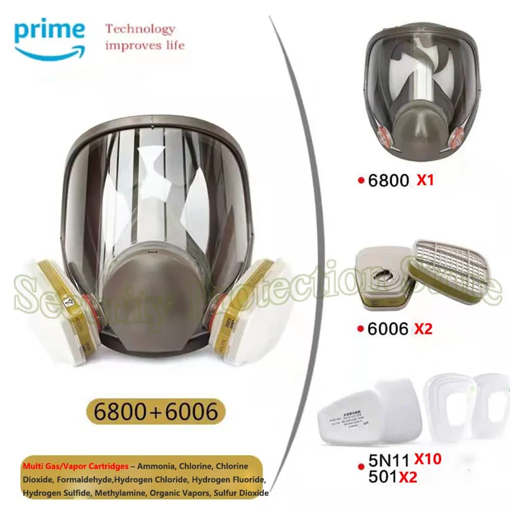6006 Cartuccia 6800 Maschera spray per vernice antigas con respiratore integrale per cartucce multigas/vapor - Ammoniaca, cloro, metilammina