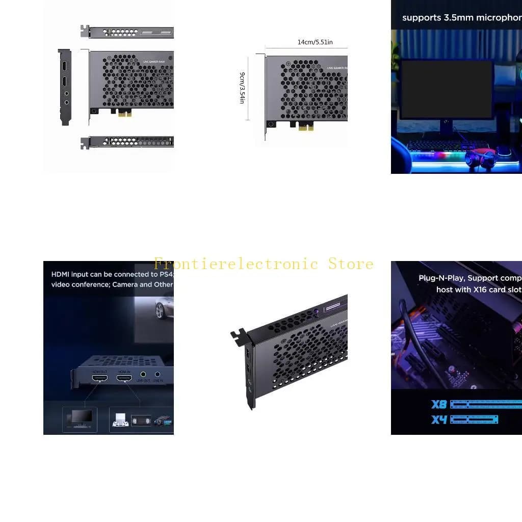 Scheda acquisizione PCIe G8DB, scheda acquisizione video compatibile 4K, live gamer interno PCI-Express live e mixer