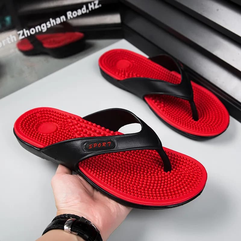 Infradito da massaggio per uomo Scarpe da spiaggia traspiranti estive Sandali da uomo Infradito di lusso Traspiranti Pantofole da uomo di grandi dimensioni 46