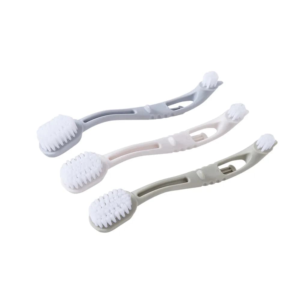 Set di 2 Spazzole Antiscivolo per Scarpe con Manico Lungo, Multifunzionali per Pulizia di Calzature, Vestiti, Piastrelle e Vasca da Bagno
