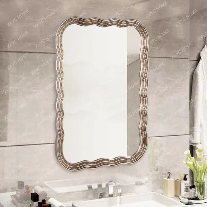 Specchio da bagno ondulato con illuminazione LED, modello H Internet Celebrity.