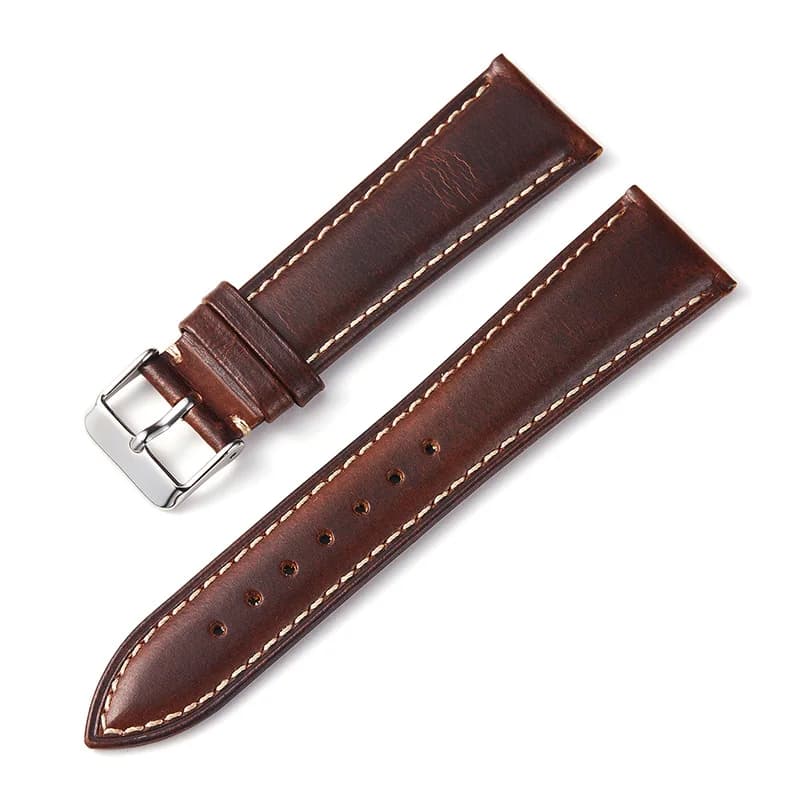 Cinturino per orologio vintage in cera d'olio 18mm 19mm 20mm 21mm 22mm Strato di testa universale Accessori per cinturini in pelle bovina Fibbia ad ardiglione