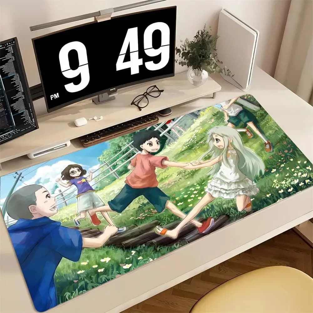 Tappetino per mouse Emotional Slice of Life Anohana, tappetino per mouse grande da gioco, tappetino per tastiera e scrivania per computer con bordi rinforzati
