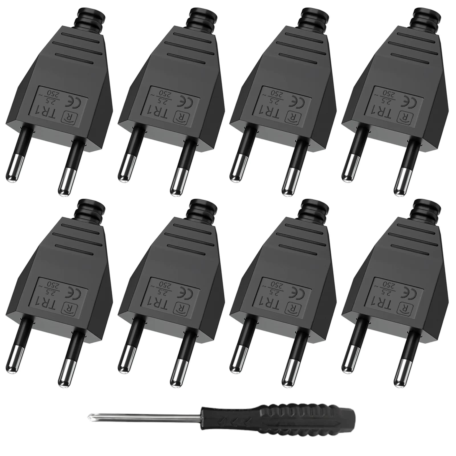 4/6/8pcs Spina UE Adattatore Maschio Femmina Montaggio Presa Connettore 250V Schuko Cavo di Alimentazione Presa Elettrica Cablata con cacciavite