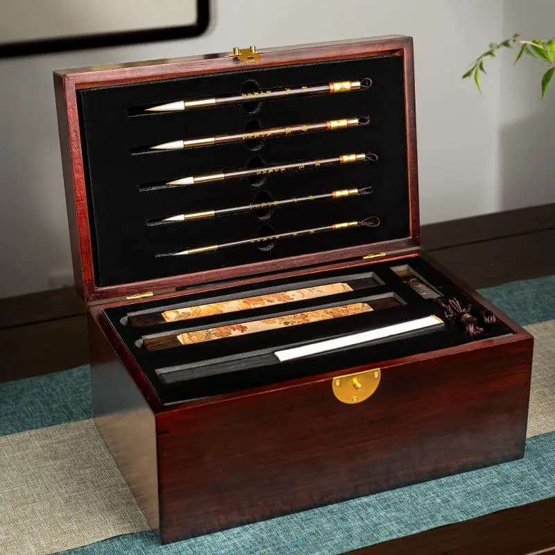 High-end study four treasures set calligraphy tools full set ，paper and inkstone gifts professional grade