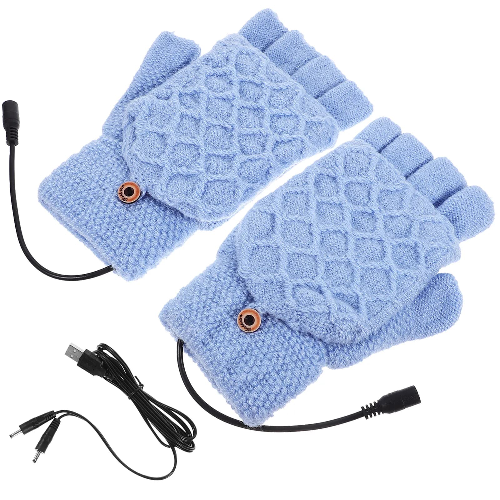 1 paio di guanti riscaldati per donna e uomo, guanti termici invernali ricaricabili tramite USB, antivento, per sport all'aria aperta, sci, equitazione, scaldamani