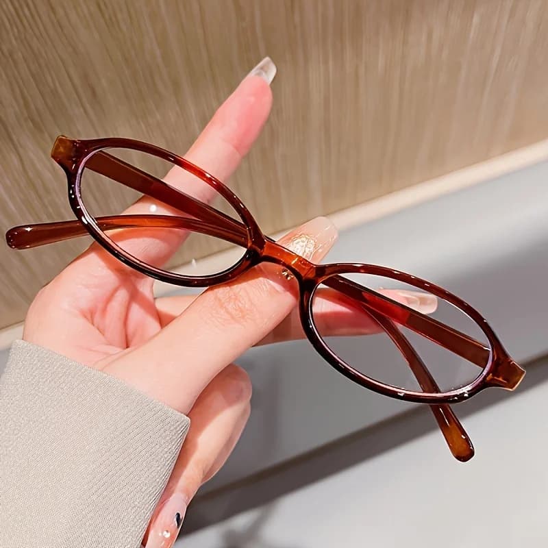 Y2K Style Cute Oval Transparent Lens Women's Glasses - Fashionable Candy Colors, Suitable for Cosplay and Computer Use