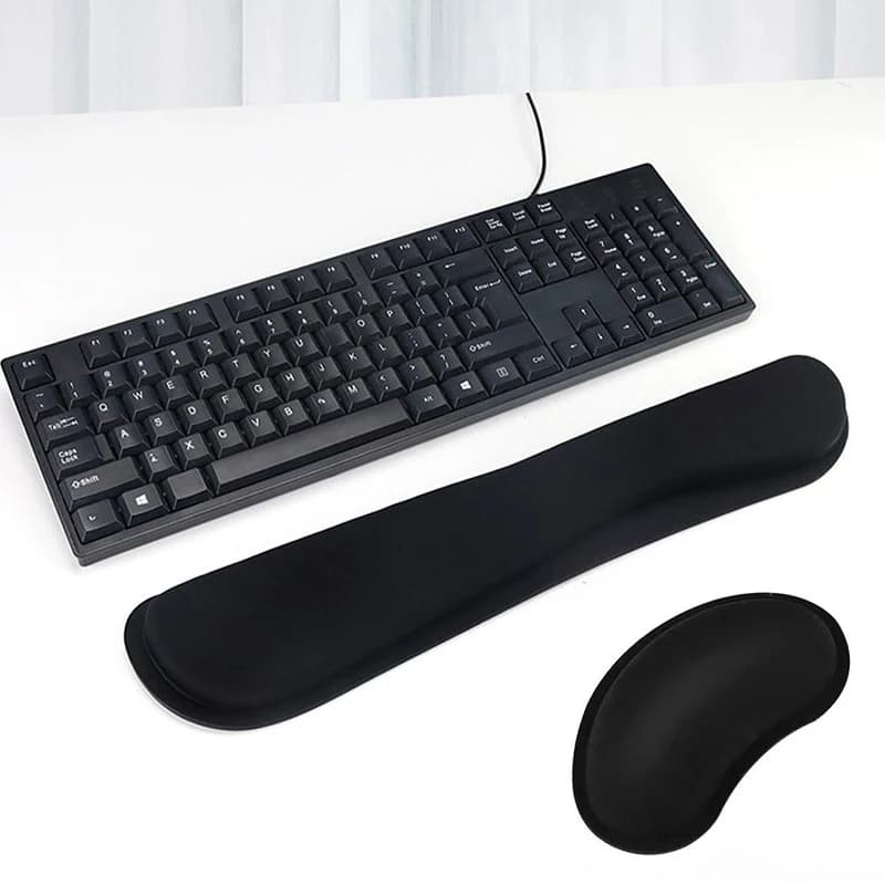 Supporto per Polso e Tastiera in Memory Foam Morbido per PC, Laptop, Gaming e Ufficio - Poggiapolsi in Cotone Memory per Tastiera e Mouse