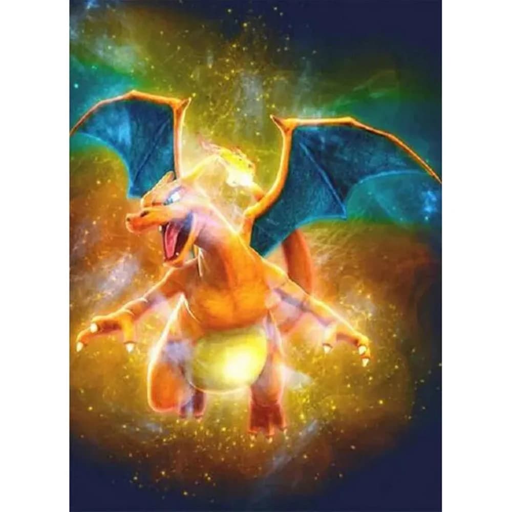 Pokemon Charizard 5D pittura diamante fai da te mosaico Giappone cartone animato ricamo trapano rotondo completo punto croce decorazioni per la casa regalo per bambini