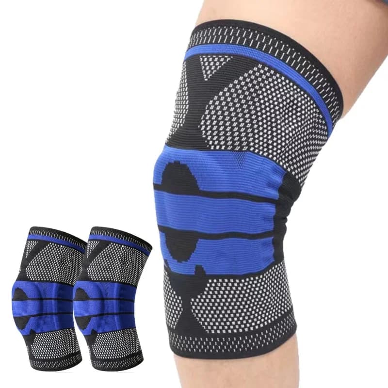 Ginocchiere di compressione, ginocchiera con stabilizzatori laterali e cuscinetto in gel rotuleo, supporto per ginocchio per sport, corsa, fitness, basket