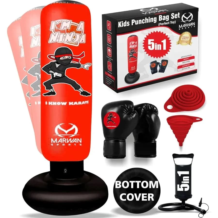 Durable Inflatable Boxing Bag for karate and boxing BounceBack Training Equipment for boys and girls from 412 years old
