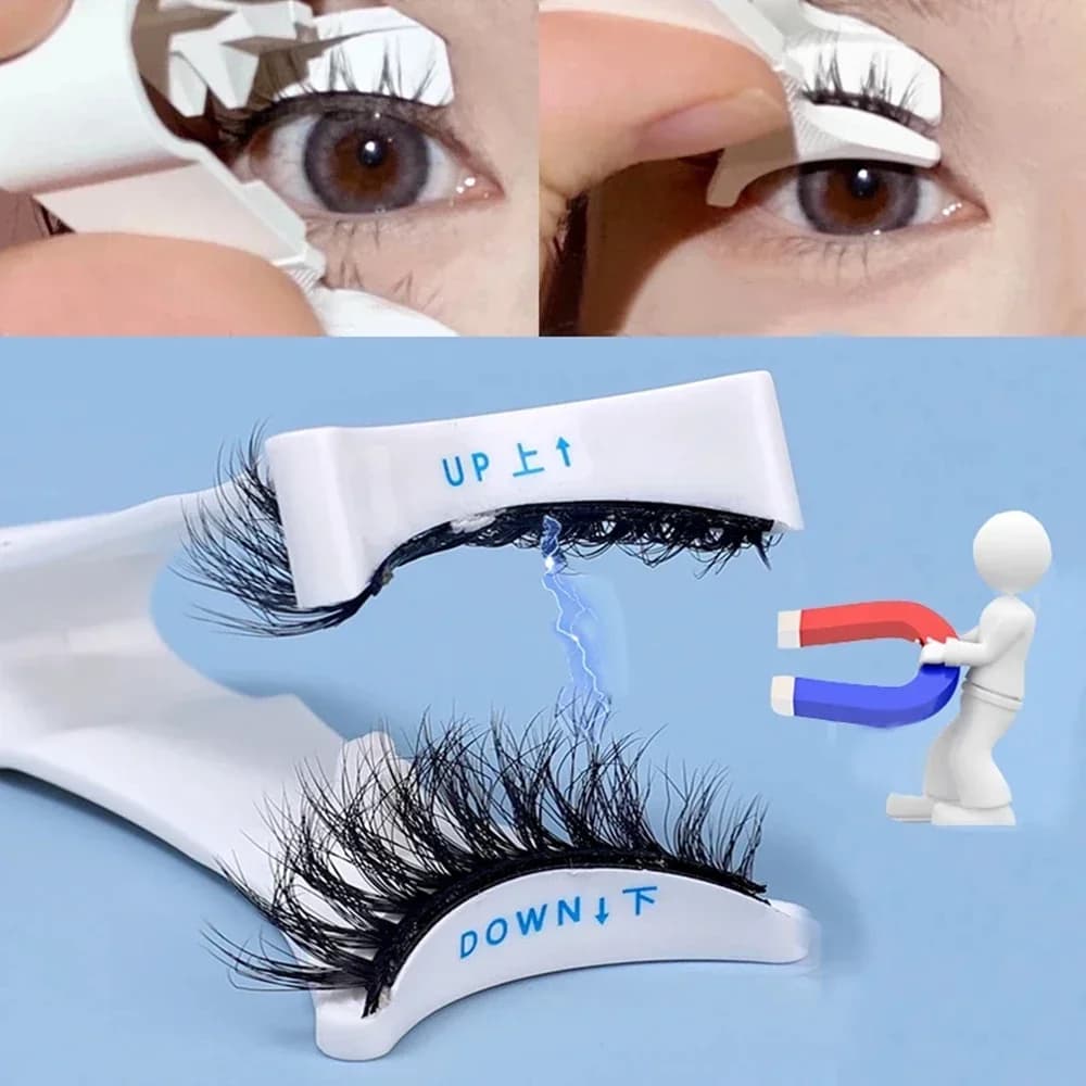 3D Facial Eyelash Tweezers Professional Magnetic EyelashesCurler Clip Clamp Clamp Applyer for Make-up Extension Pliers for Fake Eyelashes