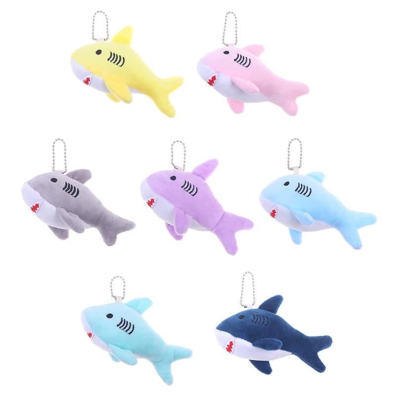 11 cm Simpatico squalo di simulazione Peluche Ciondolo Giocattoli Morbido cartone animato Balena Farcito Bambola Zaino Portachiavi Ciondolo Borsa Regali di compleanno per bambini