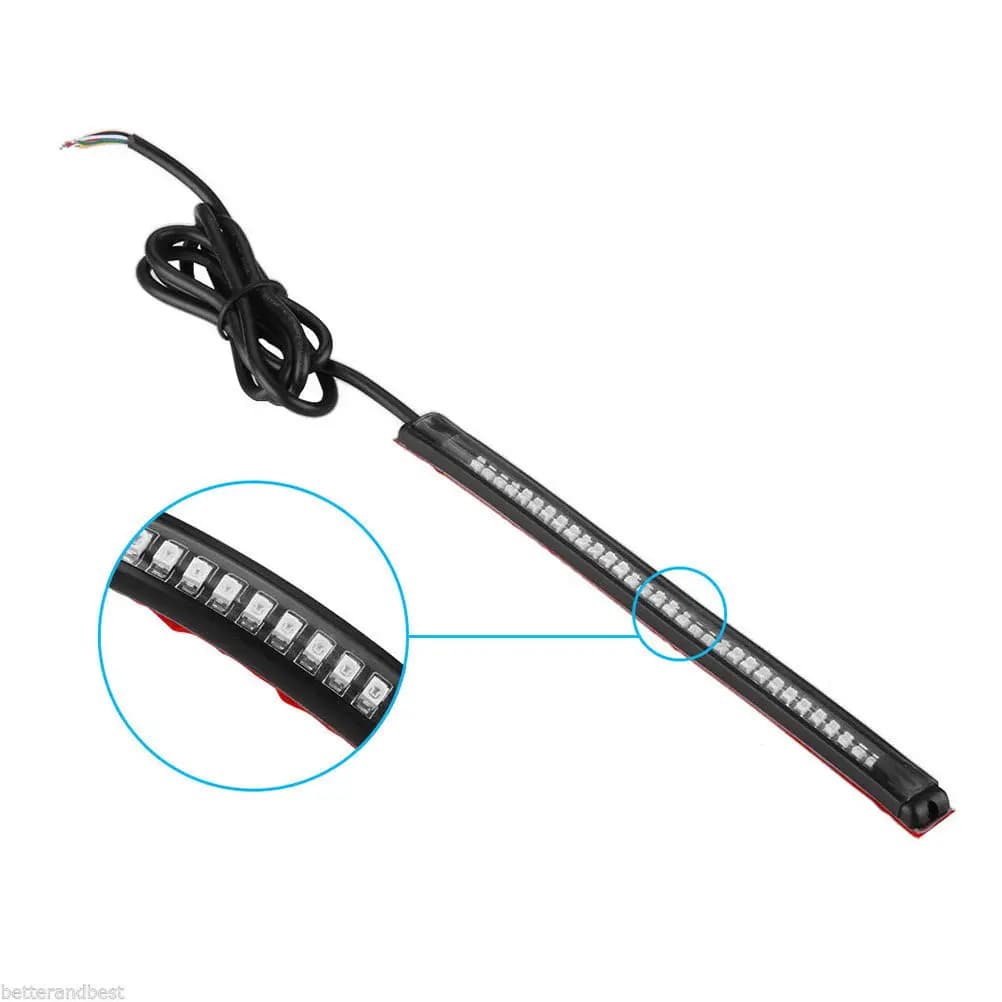 Waterproof Shockproof 32Smd 3528 12V LED All-in- Signal Running Tail Light Strip for Motorcycle Car Atv Moped