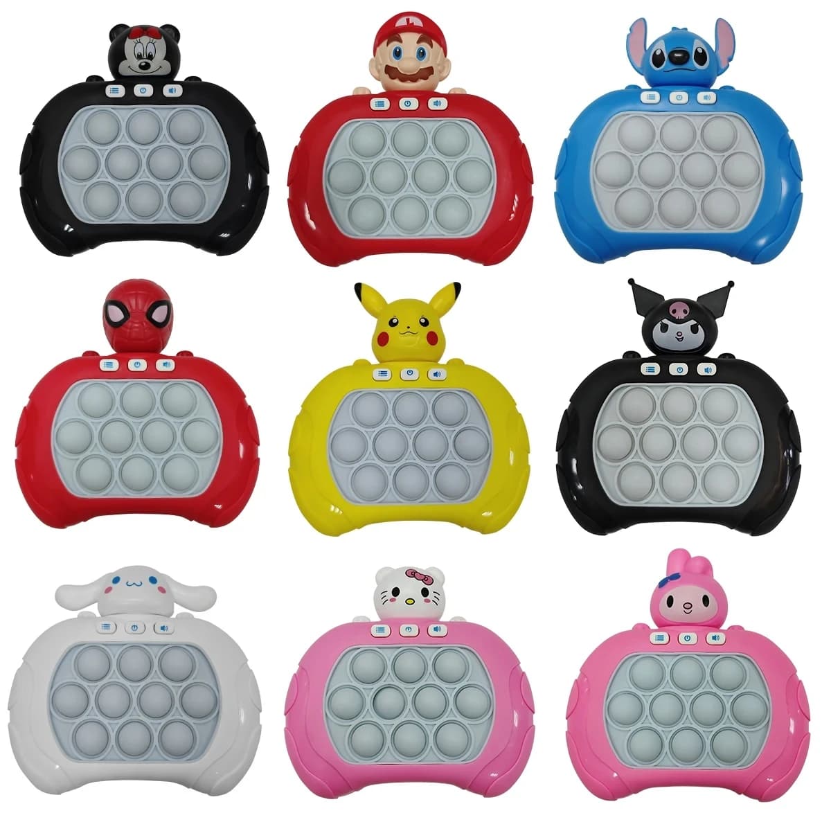 2025 Lilo & Stitch Gioco a spinta rapida Pop Up Fidget Bubble Elettronico Pop it Pro Gioco Luce Antistress Giocattoli per bambini adulti Regalo