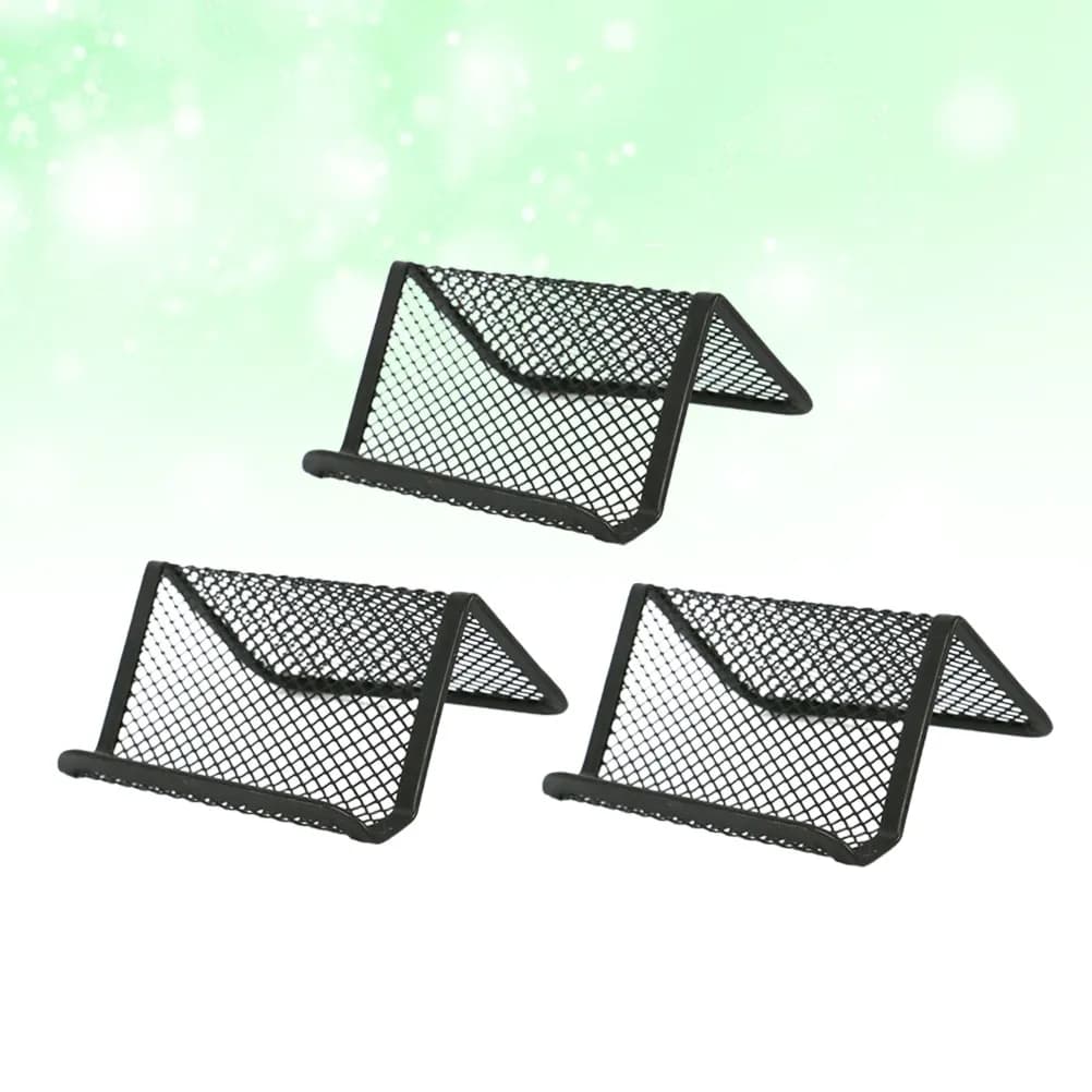 Set di 3 Porta Biglietti da Visita Premium in Ferro, Elegante Porta Tessere in Metallo per Professionisti, Essenziale per Ufficio Moderno