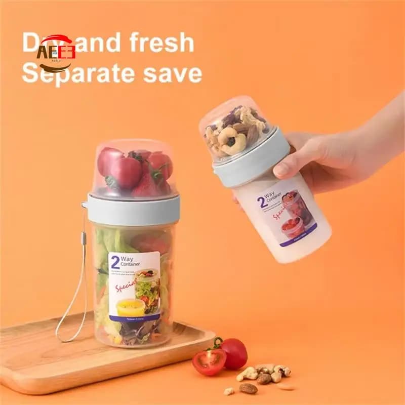 AEE3-Contenitore per la conservazione della freschezza a doppio strato, scatola di conservazione degli alimenti in plastica sigillata per la cucina, lattine sigillate per snack di frutta