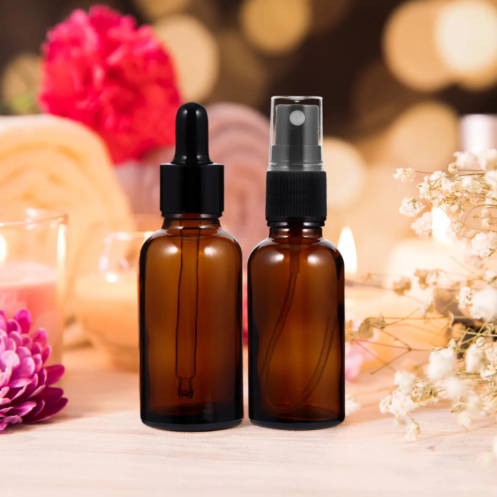 Set di 6 Bottiglie in Vetro per Oli Essenziali da 30ml con Contagocce, Flaconi da Viaggio Portatili e Antigoccia per Massaggi, Profumi e Campioni Fai-da-Te