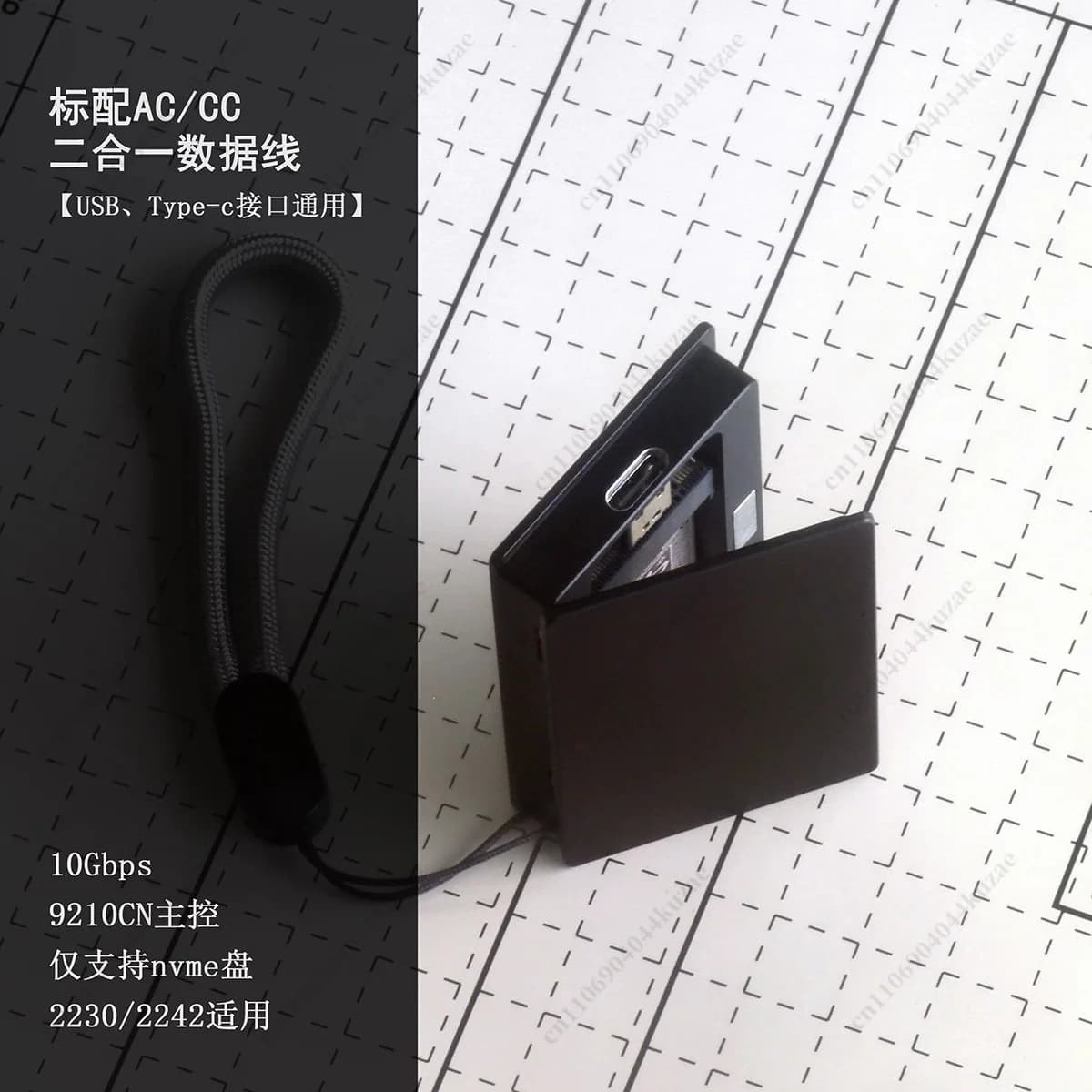 For NXEO 2242 Mini M.2 SSD Enclosure, Type‑C Portable High‑Speed External Solid State Drive Case
