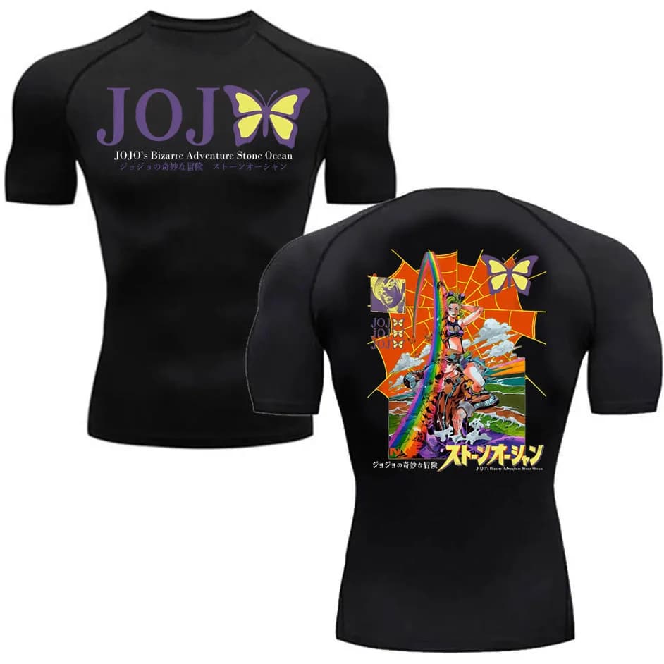 Jojo Bizarre Adventure Compression Vintage Washed top tees men harajuku Comfortable Punk Psychedelic hip hop Pop Culture