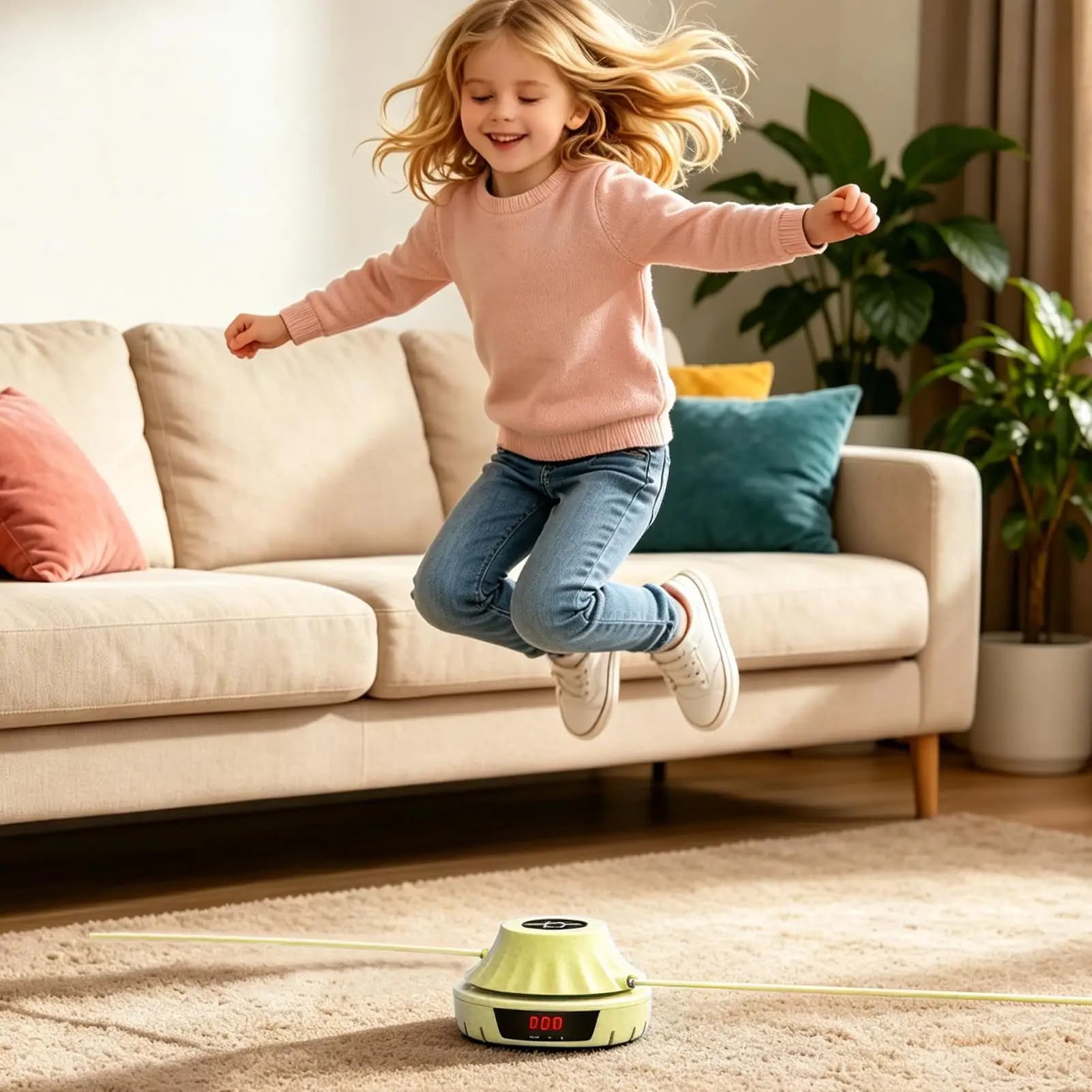 Auto Jump Trainer Portable Smart Rechargeable Kids Fitness Rope Skipping Trainer For Kids Adults Family Home Office Gym Indoor