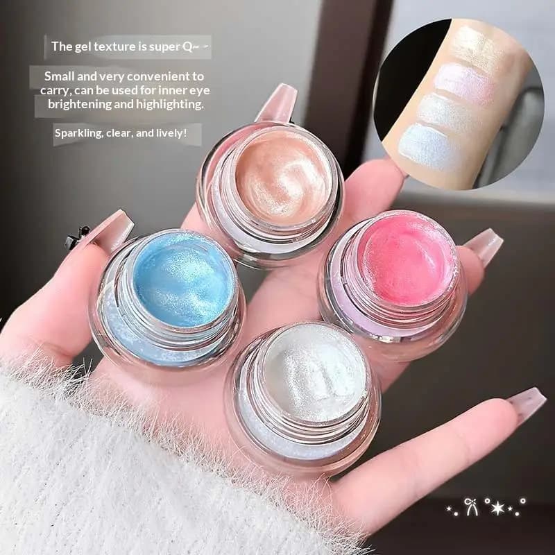 Cappuvini Crema Illuminante Ultra-fine Shimmer Impermeabile Arancione Blu per Occhi e Guance