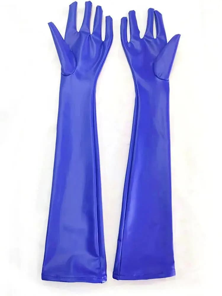 Guanti lunghi unisex S-XXL antiscivolo in finto lattice elastico lucido in pelle PU effetto bagnato guanto in PVC guanto cosplay Eldiven Luvas guanti